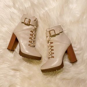 Cream Ankle Boots
